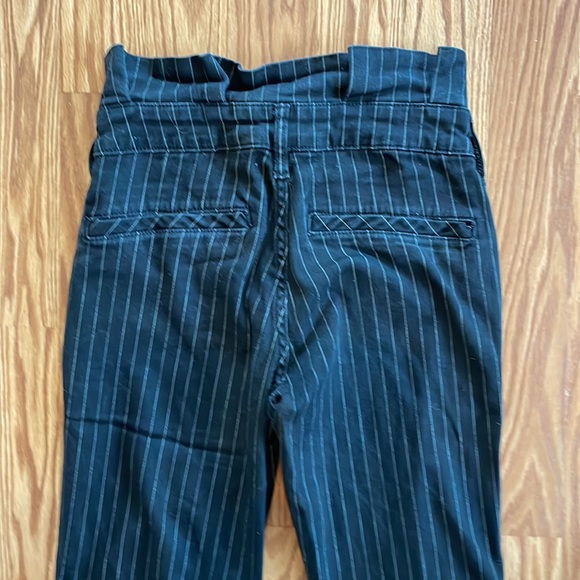 Free People Montella Black Pinstripe High Waisted Cropped Pants Size 2 - Picture 6 of 15